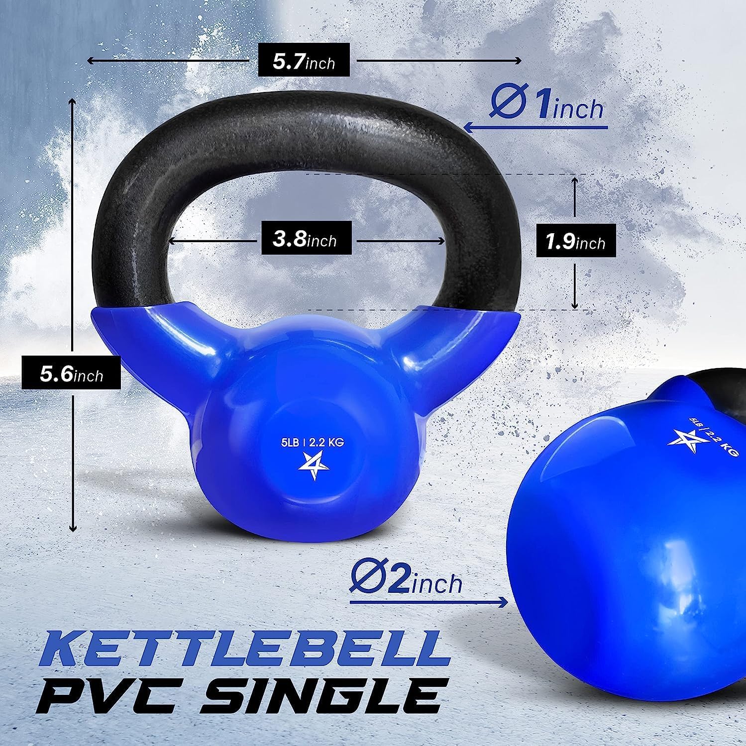 Yes4All Kugelhantel aus Gusseisen mit Vinylbeschichtung – ideal für Hantelübungen, Ganzkörper-Trainingsgeräte, Push-Up, Griffkraft und Krafttraining, PVC