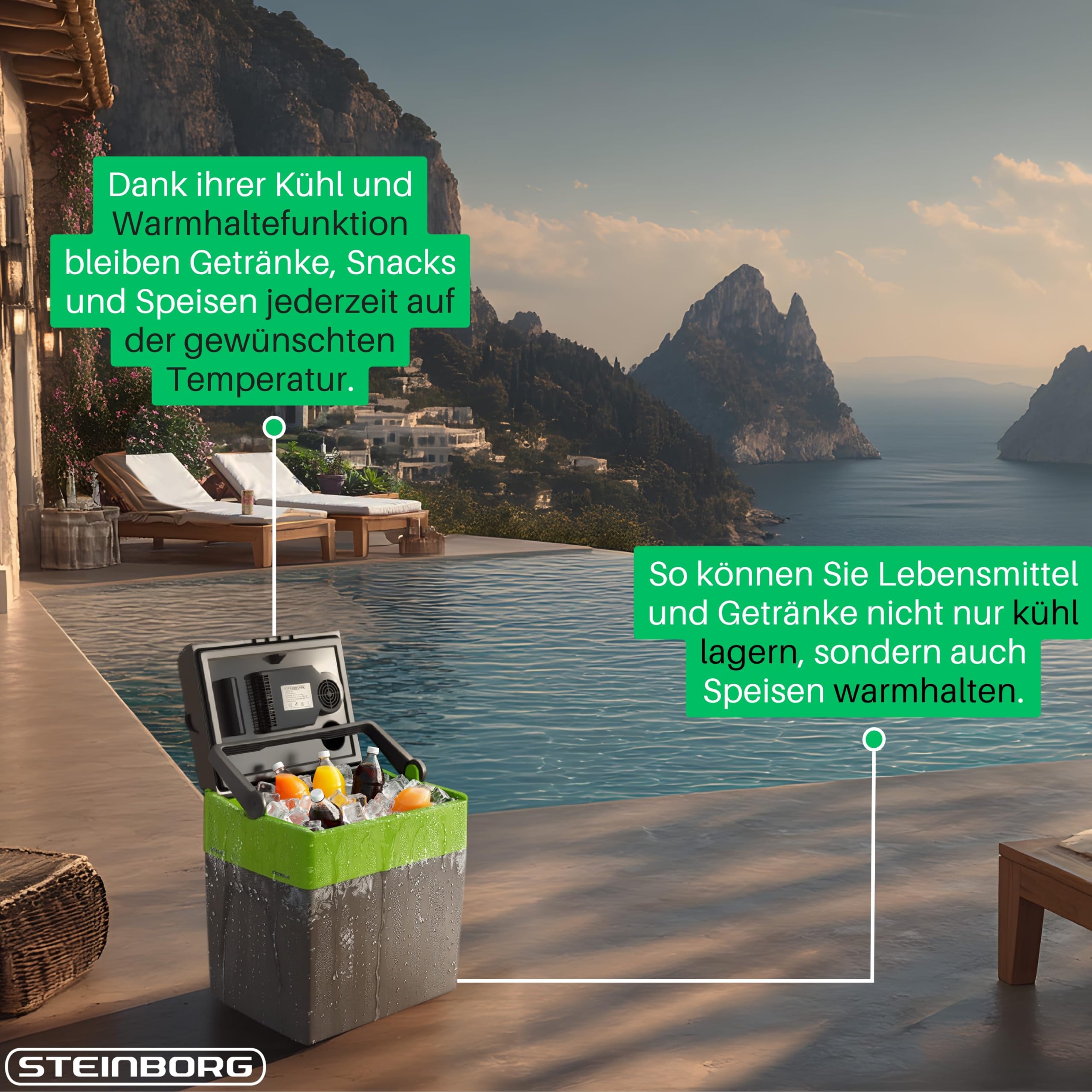 30 Liter 2in1 Kühlbox | Elektrische Kühlbox | Kühltasche | Isoliertasche | Thermobox | Warmhaltebox | Auto | Camping | Thermal Kühlbox