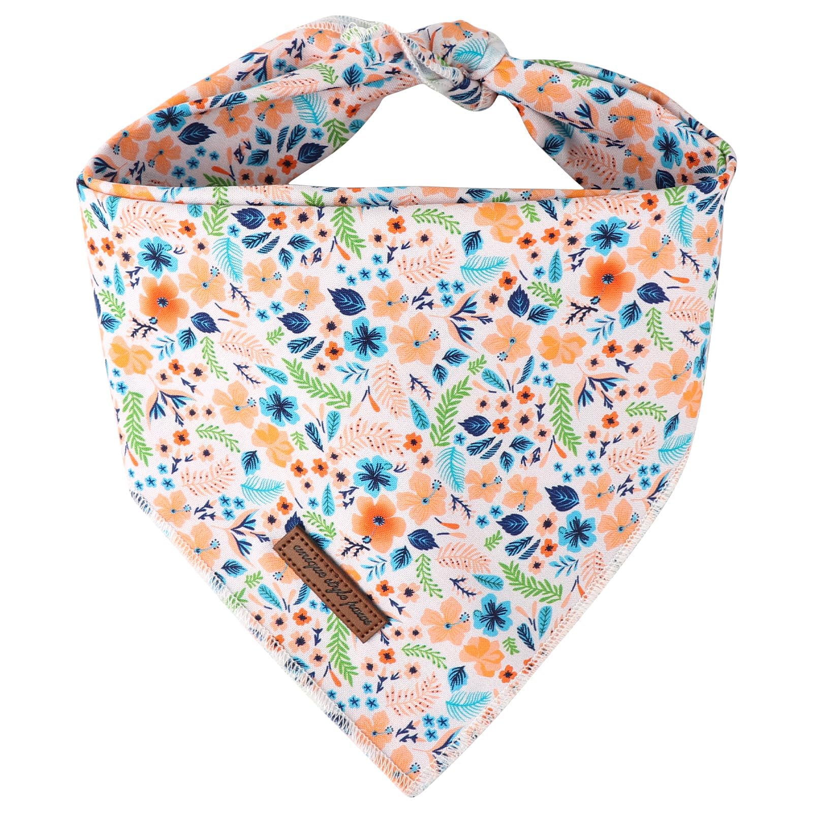 Unique style paws Hundeschal, Dreieck Pfirsich Blume Haustier Halstuch für Jungen und Mädchen, Premium Durable Fabric, Bunte Blume Hund Halstuch für mittlere und große Hunde (Klein)