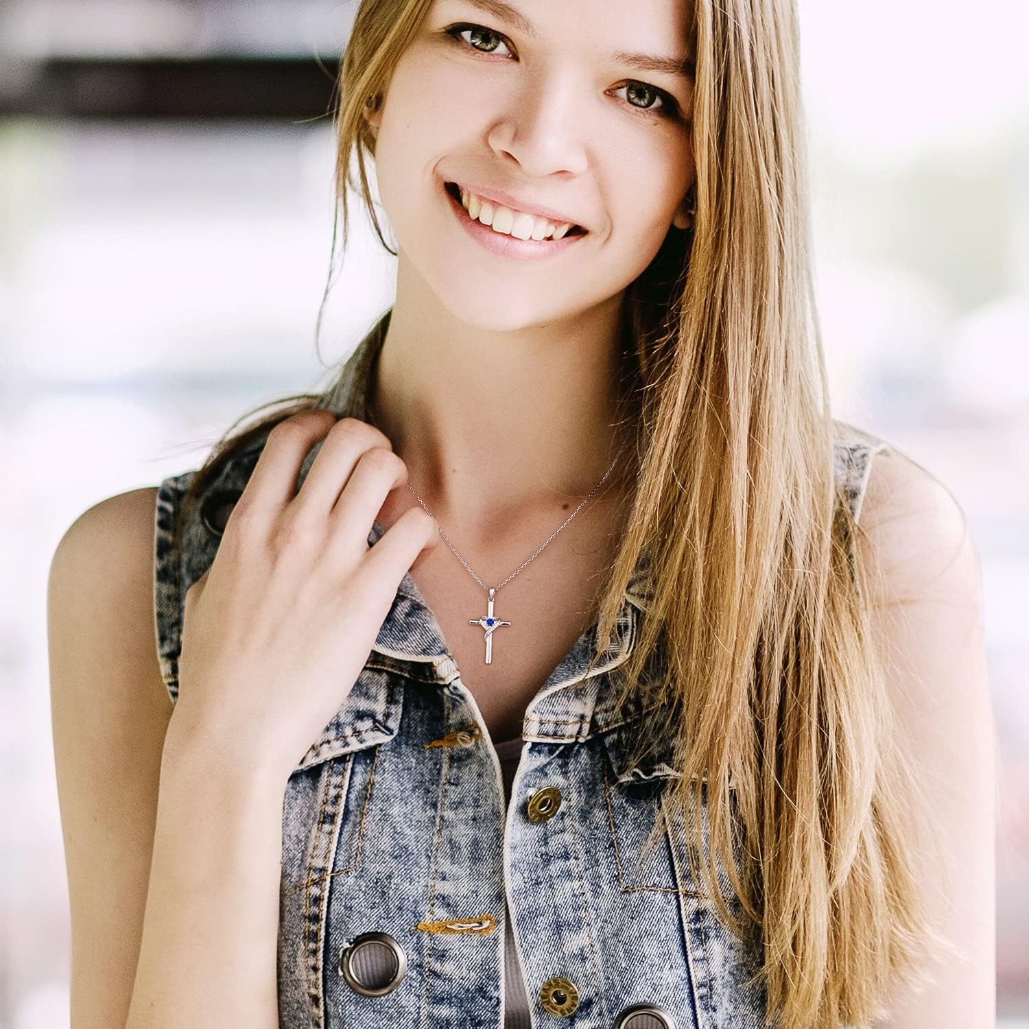 AmorAime 925 Sterling Silver Cross Necklace for Women Heart Necklaces for Mother for Festival, Vacation or Holiday - Image 5