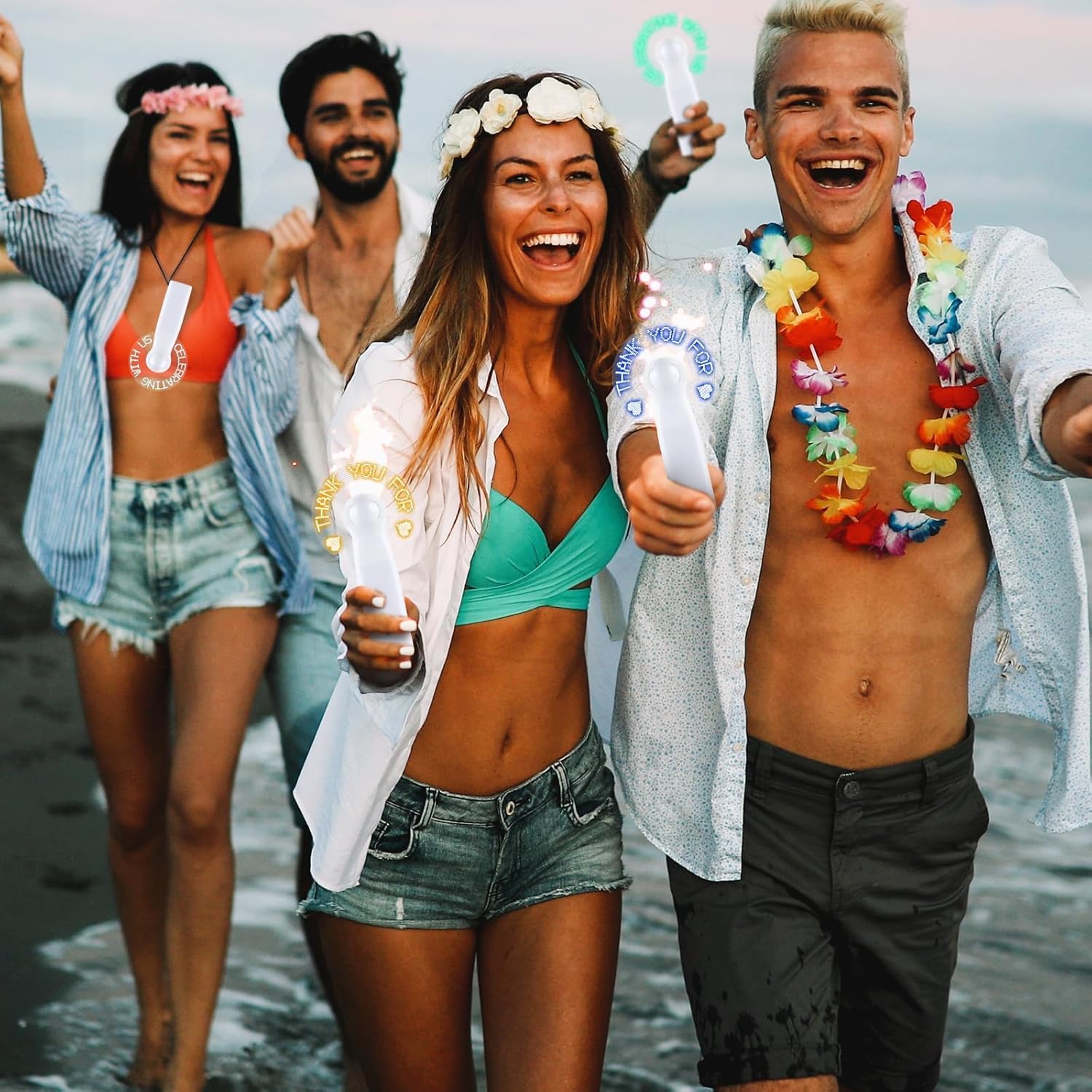 24 Pcs Mini Portable Handheld Fans Bulk For Guest LED Battery Powerful Fan Small Personal Fans Thank You For Celebrating With Us Gifts for Summer Beach Wedding Baby Shower Party Favors (24, White)