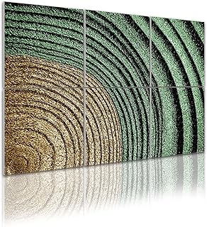 6 Pack Art Acoustic Panels Self Adhesive Green Wood Texture Close up natural tree growth rings cross section Decorative Soundproof Wall Panels Sound Absorbing Panel 48"x72" for Office Home Studio