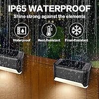 Vista 6 de Luces solares de cubierta para exteriores, 20 luces solares para escalones, luces solares LED impermeables para escaleras al aire libre, escalón