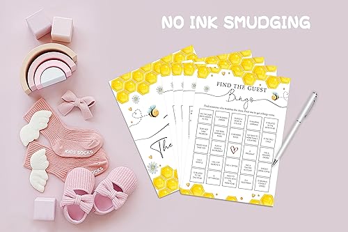 Miniatura 3 de Tuyashua Busca El juego de baby shower de bingo para invitados, Juego de Baby Shower de abeja, Decoraciones de baby shower, Suministros de fiesta de