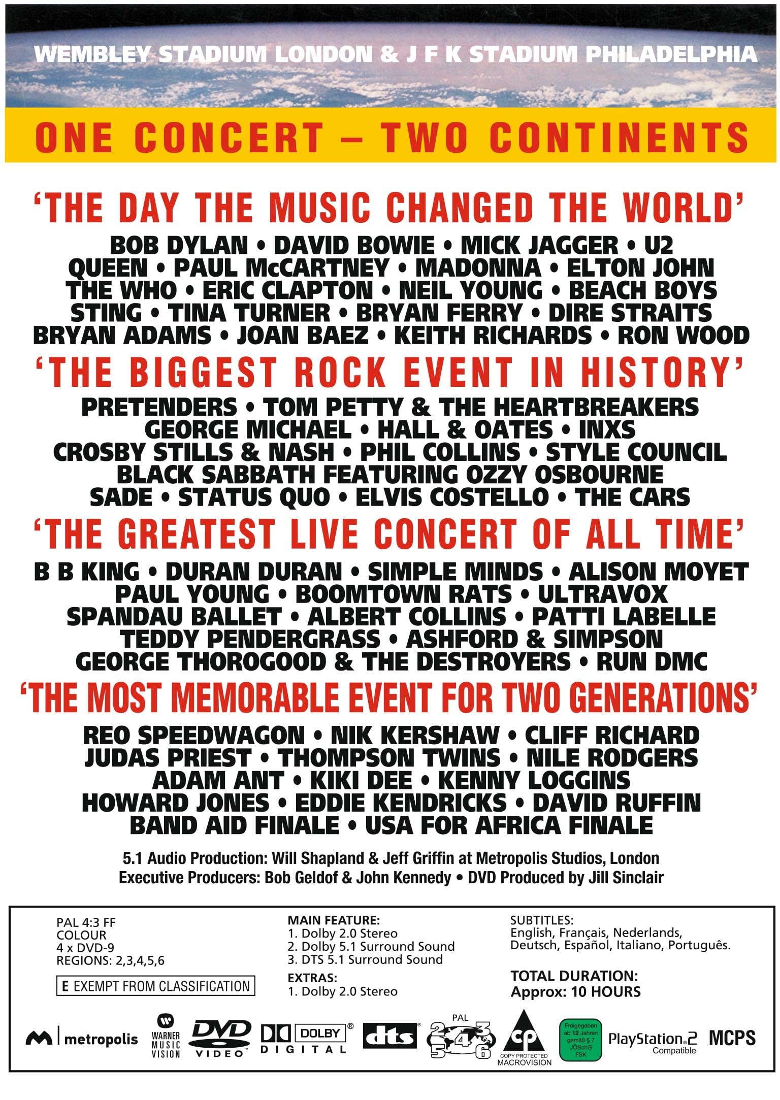 Live Aid - 13/07/1985 - Coffret Digipak 4 DVD