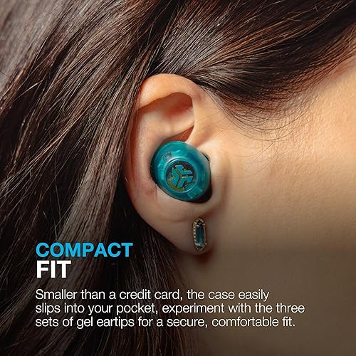 Miniatura 9 de JLab Go Pop ANC True Auriculares inalámbricos y funda de carga, verde neón transparente, cancelación activa de ruido, controladores de 0.394 in,