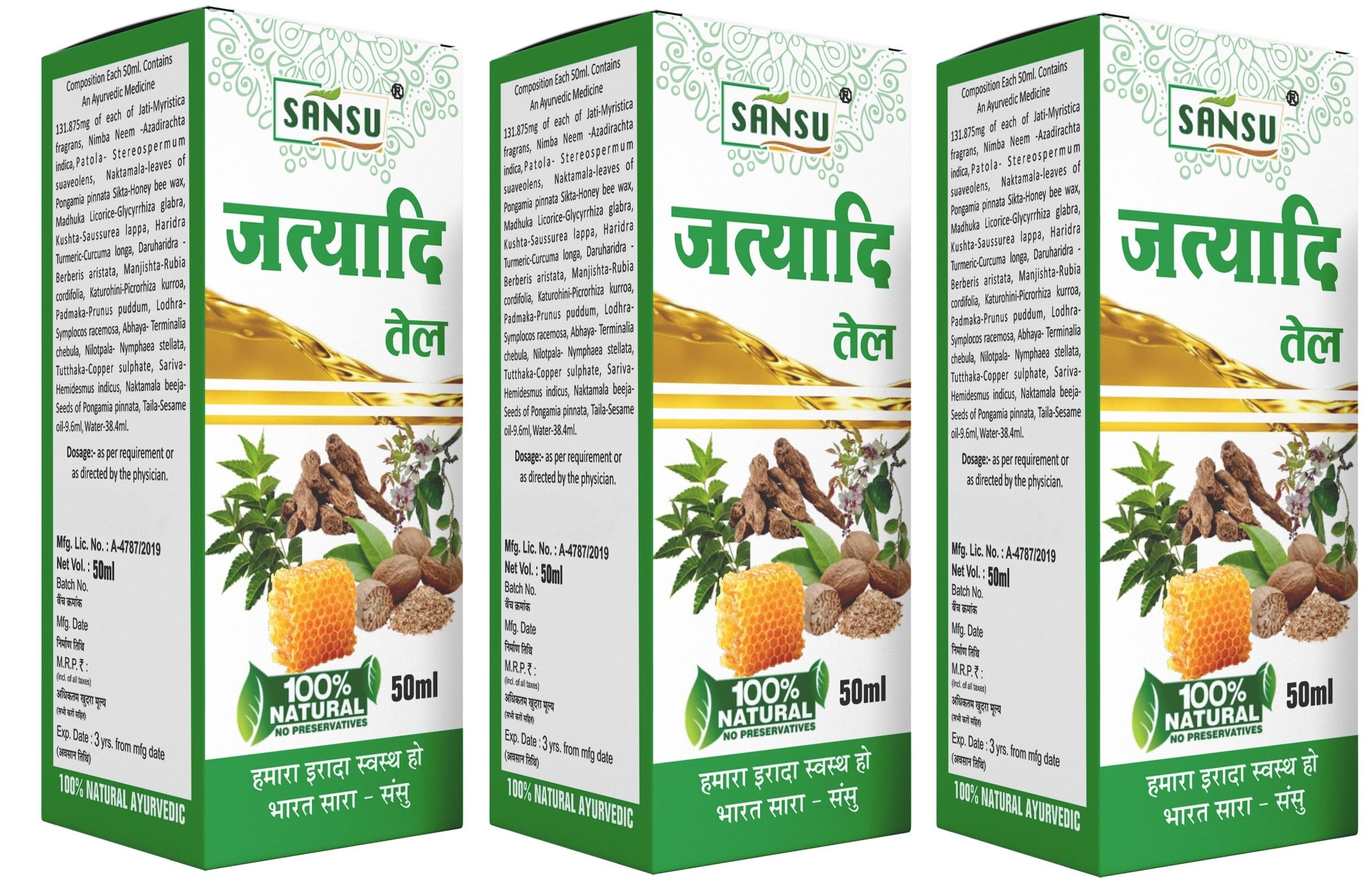 Sansu Jatyadi Oil 50ml (Pack of 3) | 100% Pure & Natural.-image-22