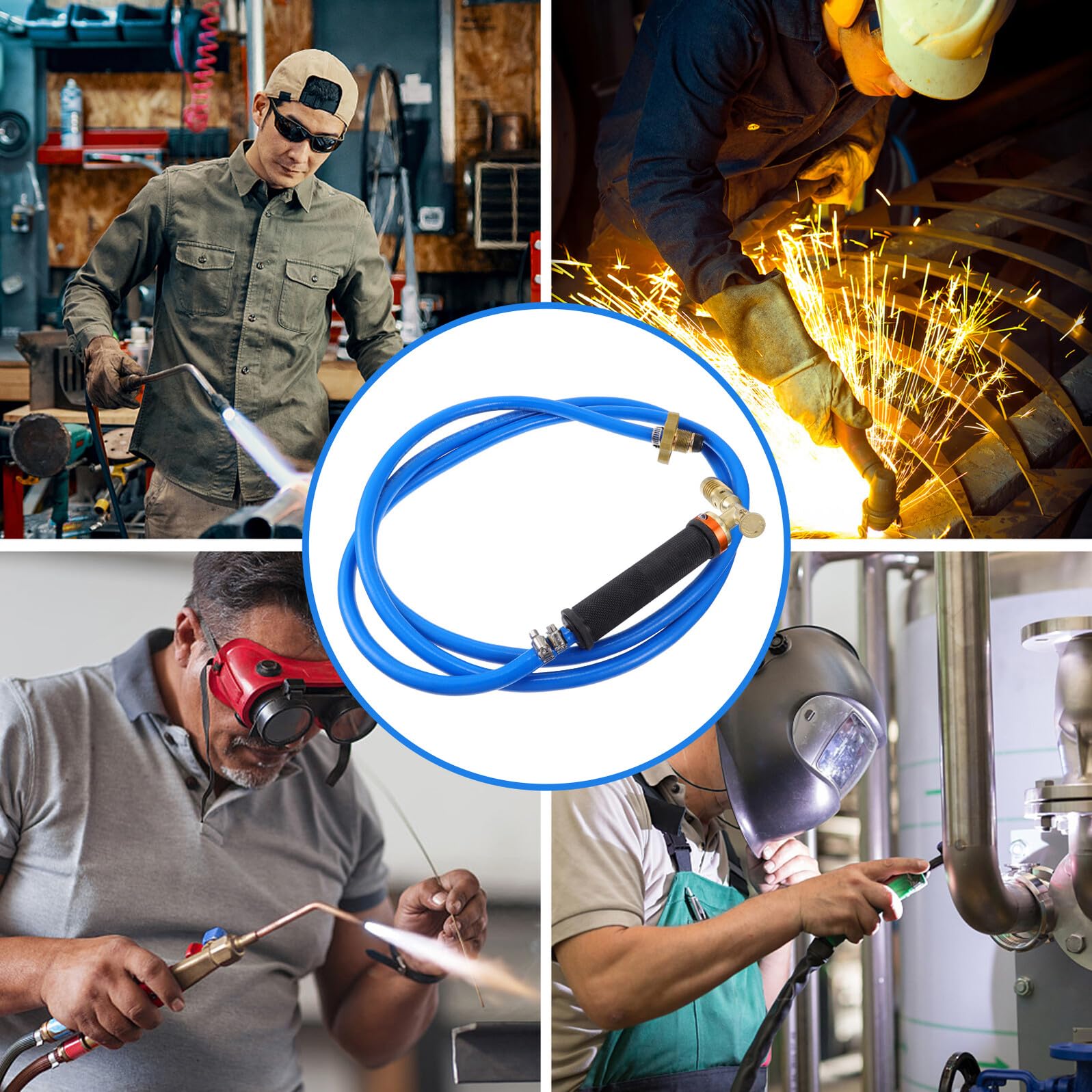 Kit de Soldadura con Oxígeno Miniatura de Cobre y Goma, Herramienta Ligera y Precisa con Manguera para Trabajos de Soldador de Gas y Fontanería