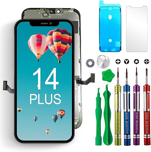 Reemplazo de pantalla LCD para iPhone 14 Plus de 6.7 pulgadas (modelo A2632, A2885, A2888, A2887, A2886) Pantalla táctil 3D digitalizador Kit de