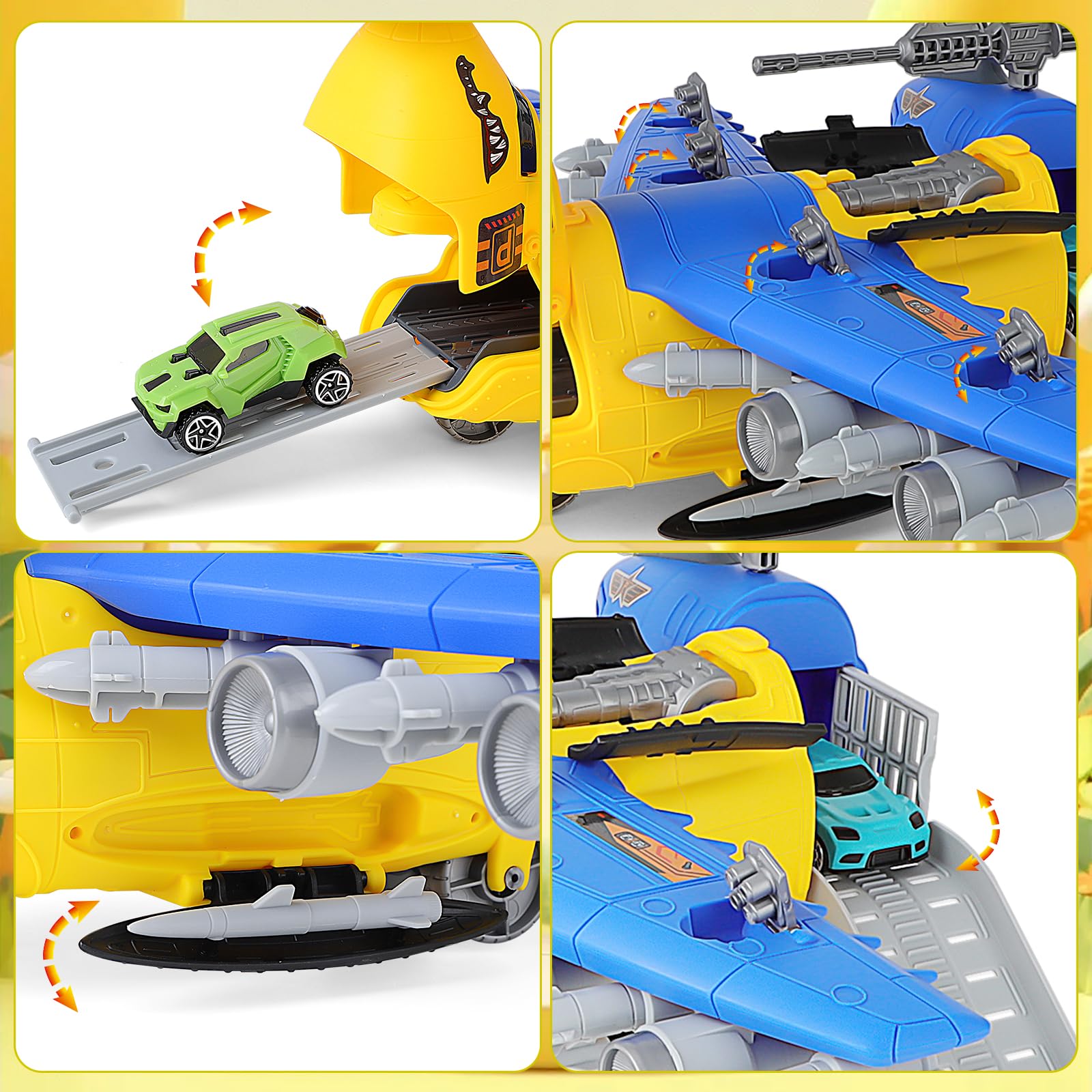 deAO Kit De Jouet Véhicule Militaire,Jeux Militaire Enfant avec Hélicoptère Et 8 Vehicule,Mini Véhicule De Combat,Avion Militaire Jouet