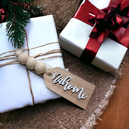 Miniatura 6 de Personalized Stocking Tag, wood tags, Beads avaliable, wooden tags made in the USA