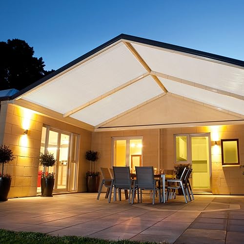 Miniatura 6 de E&K Sunrise - Toldo impermeable de 12 x 24 pies, color gris claro, rectángulo con bloqueo UV, duradero, perfecto para toldo, jardín al aire libre,