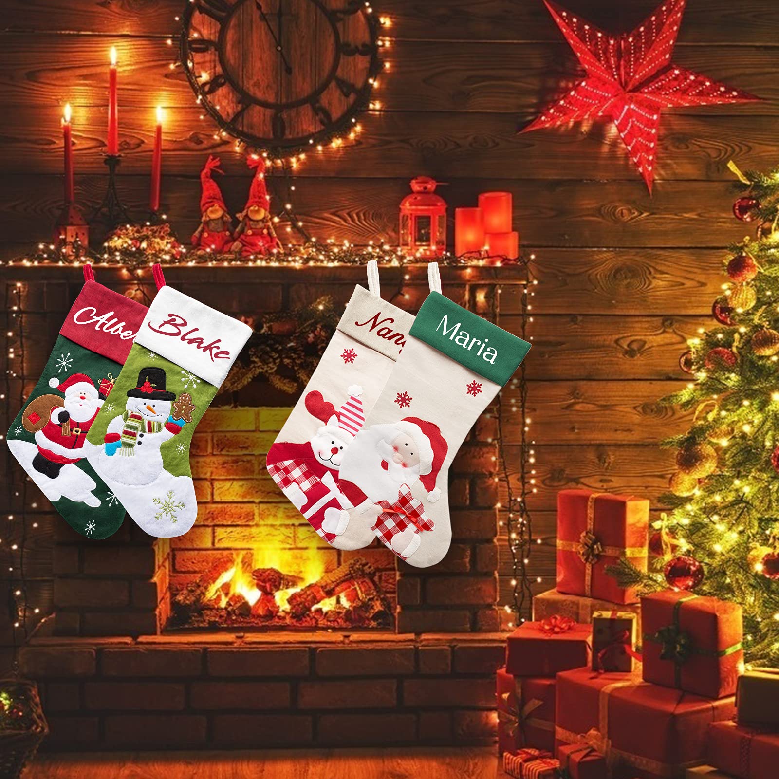 Amazon.co.jp: SIMIEEK クリスマスストッキング パーソナライズネーム