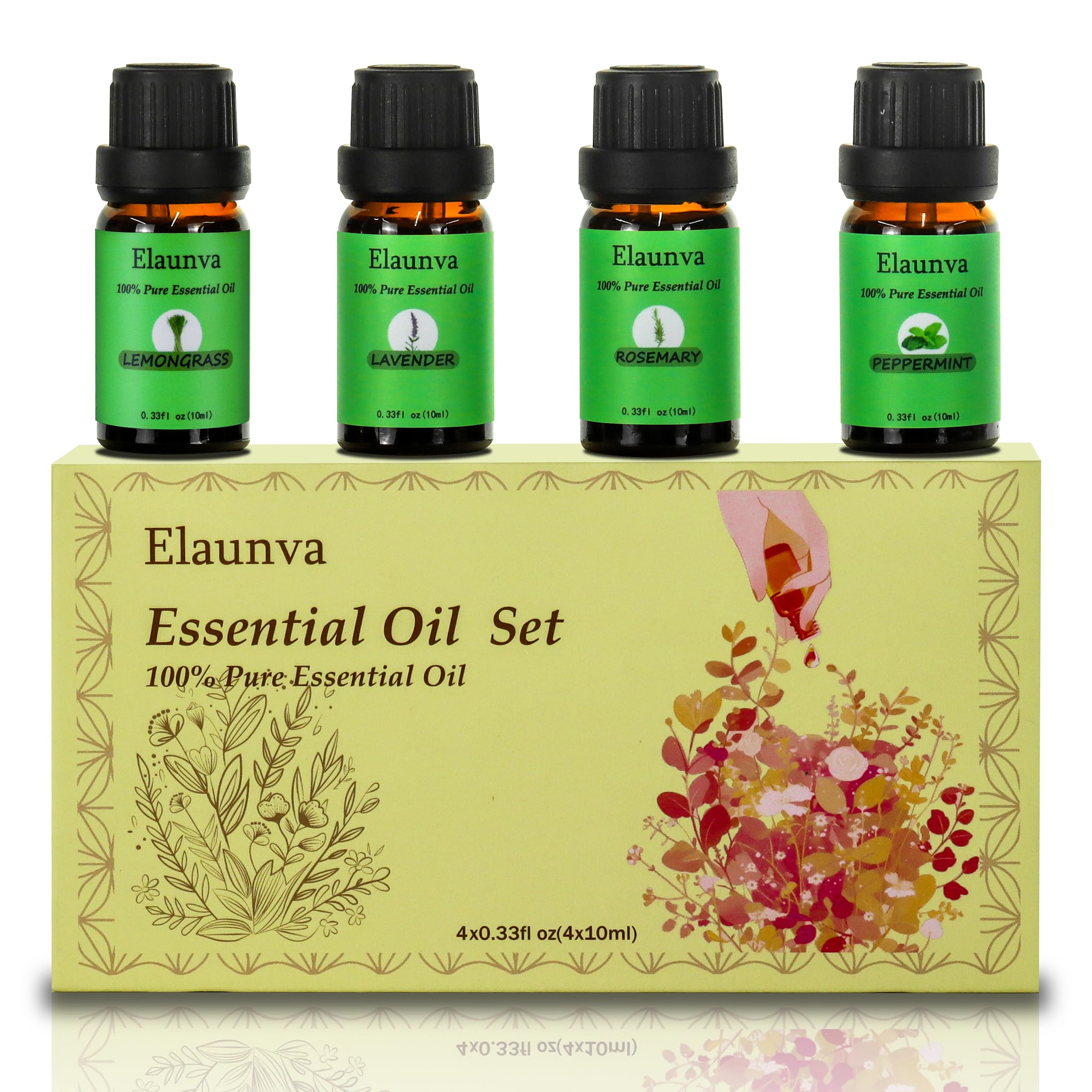 Amazon.com: Elaunva Essential Oils Set,100% Pure Natural,4 Scents