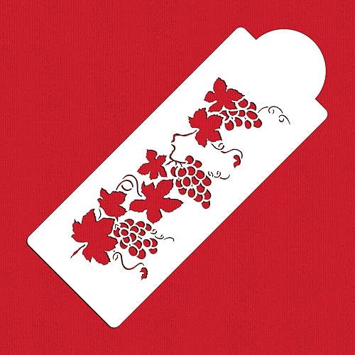 Designer Stencils C049 - Plantilla pequeña para tartas de vid color beigesemitransparente, 3 x 7.6 pulgadas