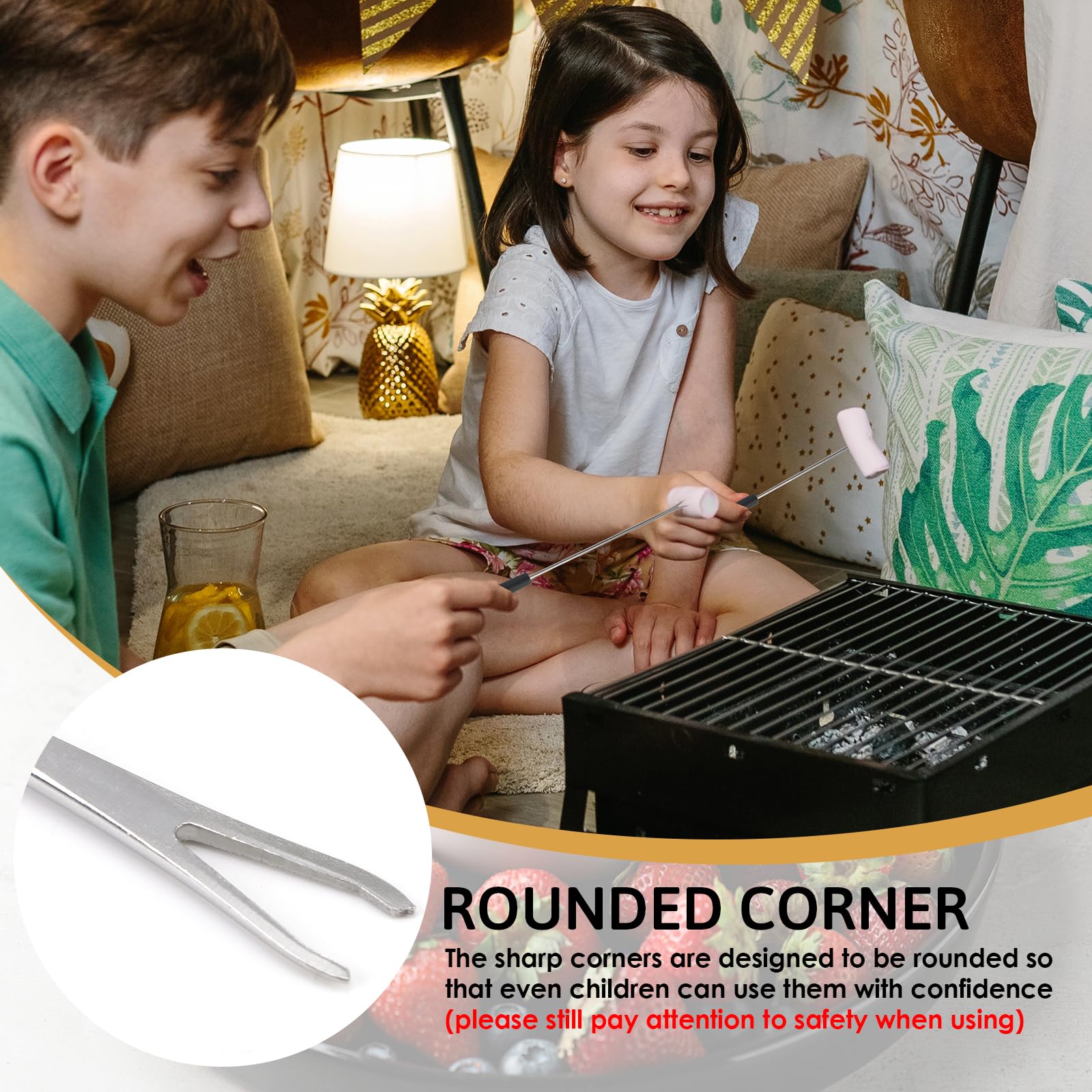 Lot 12 Fourchettes à Fondue 24 Cm – Acier Inoxydable Colorées – Poignées Isolantes Pour Fromage, Chocolat & BBQ