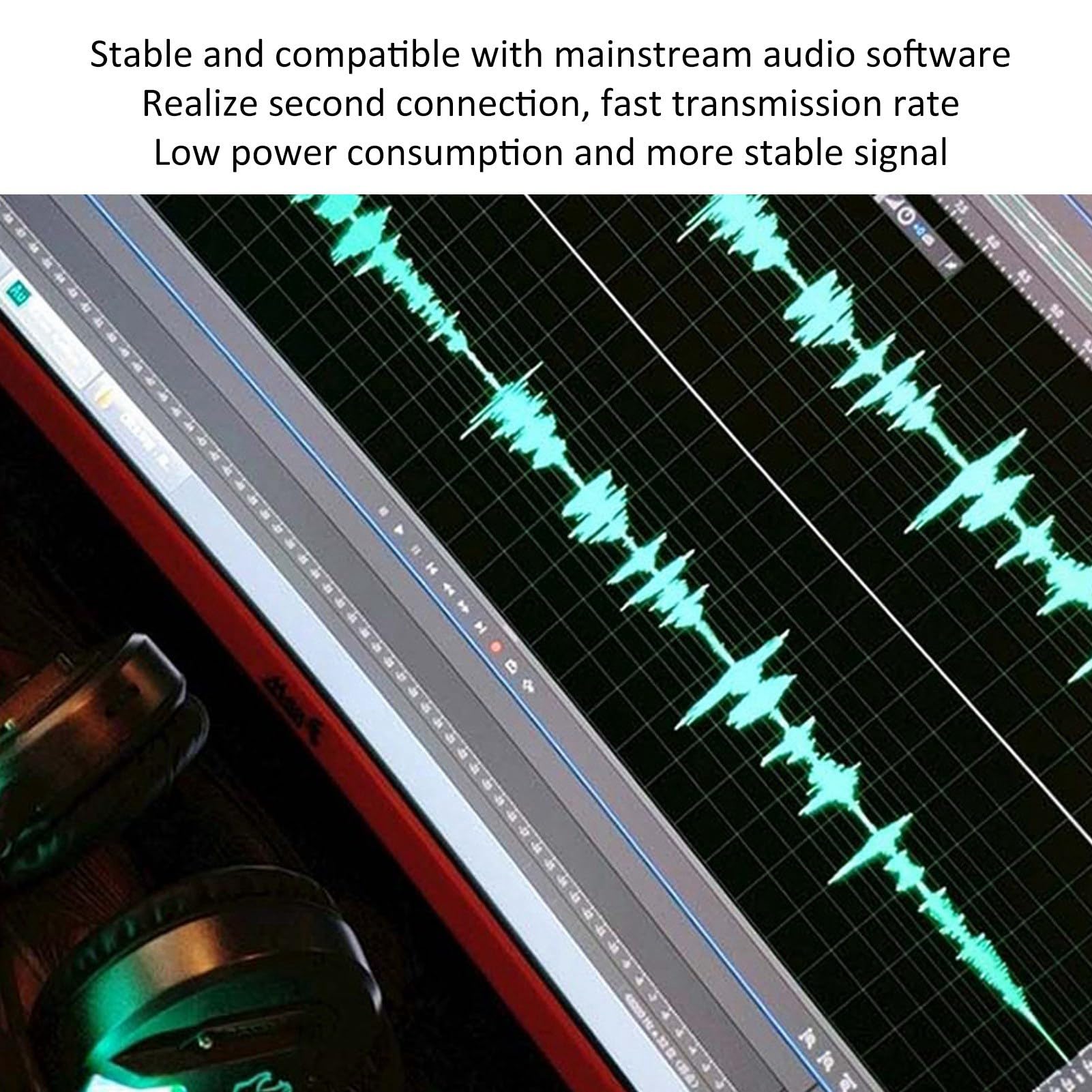 Mélangeur Audio 2 Canaux, Interface pour PC DJ Table de Mixage USB 48V Alimentation Fantôme Console Sonore Compacte Enregistrement Musique Accueil Internet Karaoké Studio Show