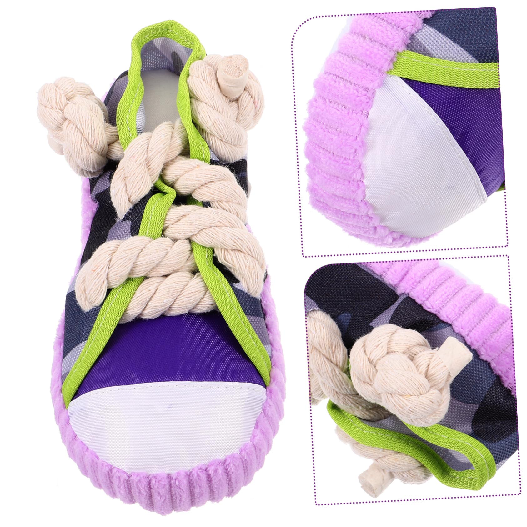 Jouet à Mâcher pour Petit Chien Couineur en Coton Torsadé Violet Jouet Interactif pour Dentition Et Soulagement des Gencives pour Animaux De Compagnie