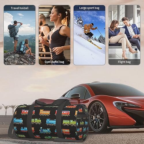Miniatura 7 de Small Yoga Bag Foldable for Women Mini Gym Duffle Bag Cartoon Train Black for Travel Sports Workout