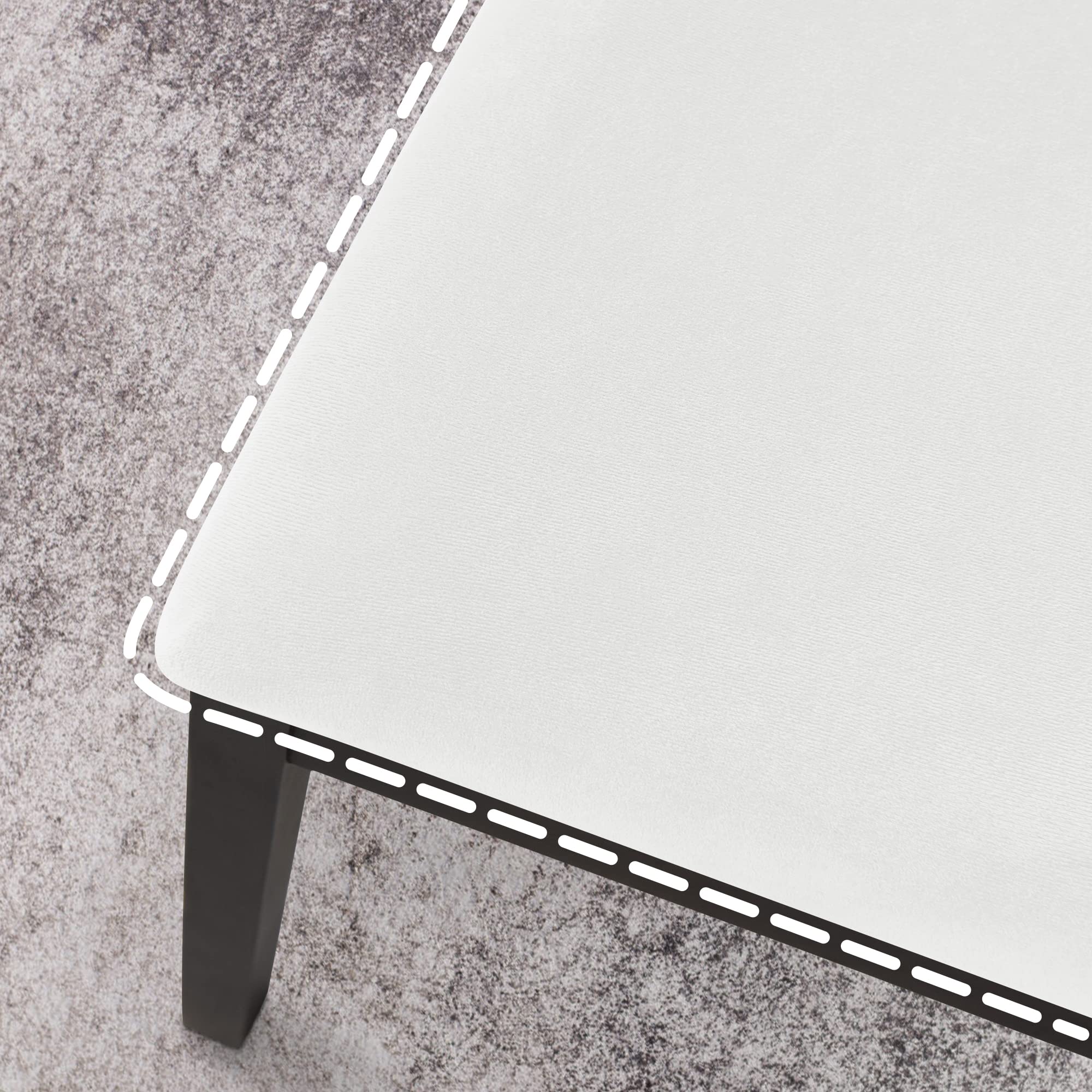 Fundas de asiento de terciopelo para sillas de comedor, juego de fundas para sillas de comedor (4, color blanco hueso) 5