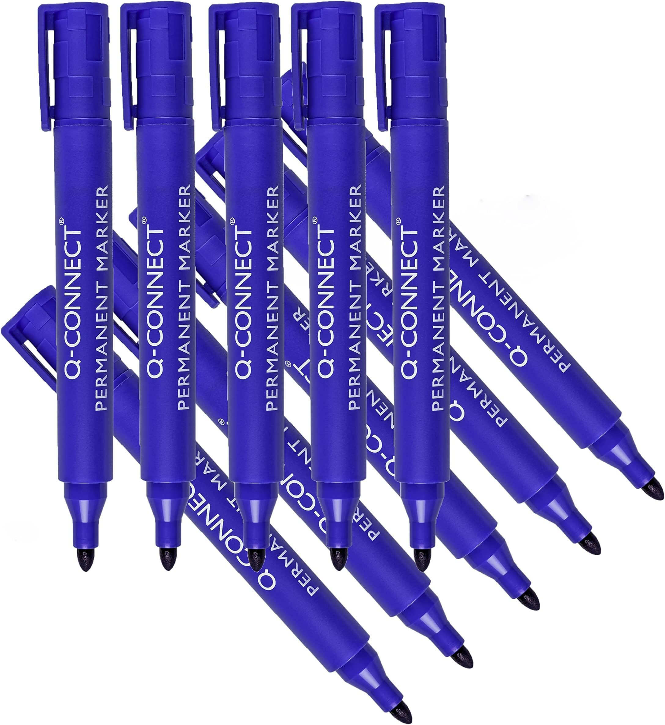 Permanent Marker Pen Bullet Tip Blue (Pack of 10)
