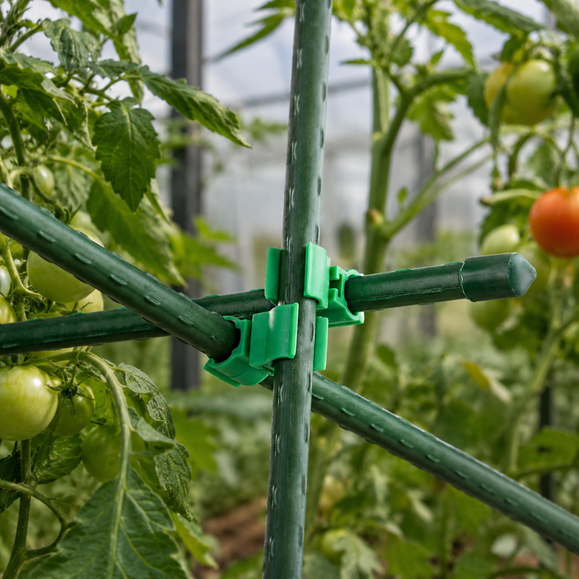 KADAX Pręt do roślin, łącznik obrotowy Ø 11 mm, 100 sztuk, łącznik z tworzywa sztucznego, do prętów do roślin, stabilne połączenie do podpór roślin pnących w ogrodzie i szklarni