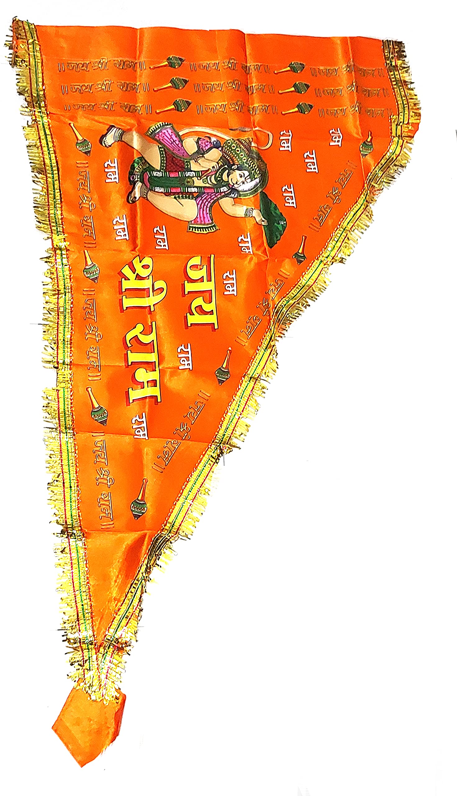 T.S GANDHI Hanuman JHNDA/Hanuman Flag/Bajrangbali Dhajaa (Orange, 35CM*20CM (L*B))-picture-11
