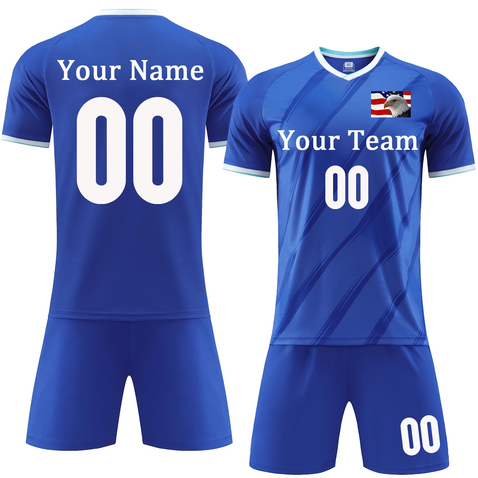 Custom Soccer Jersey Kids Adults Personalized Soccer Uniform with Team Name Number Logo