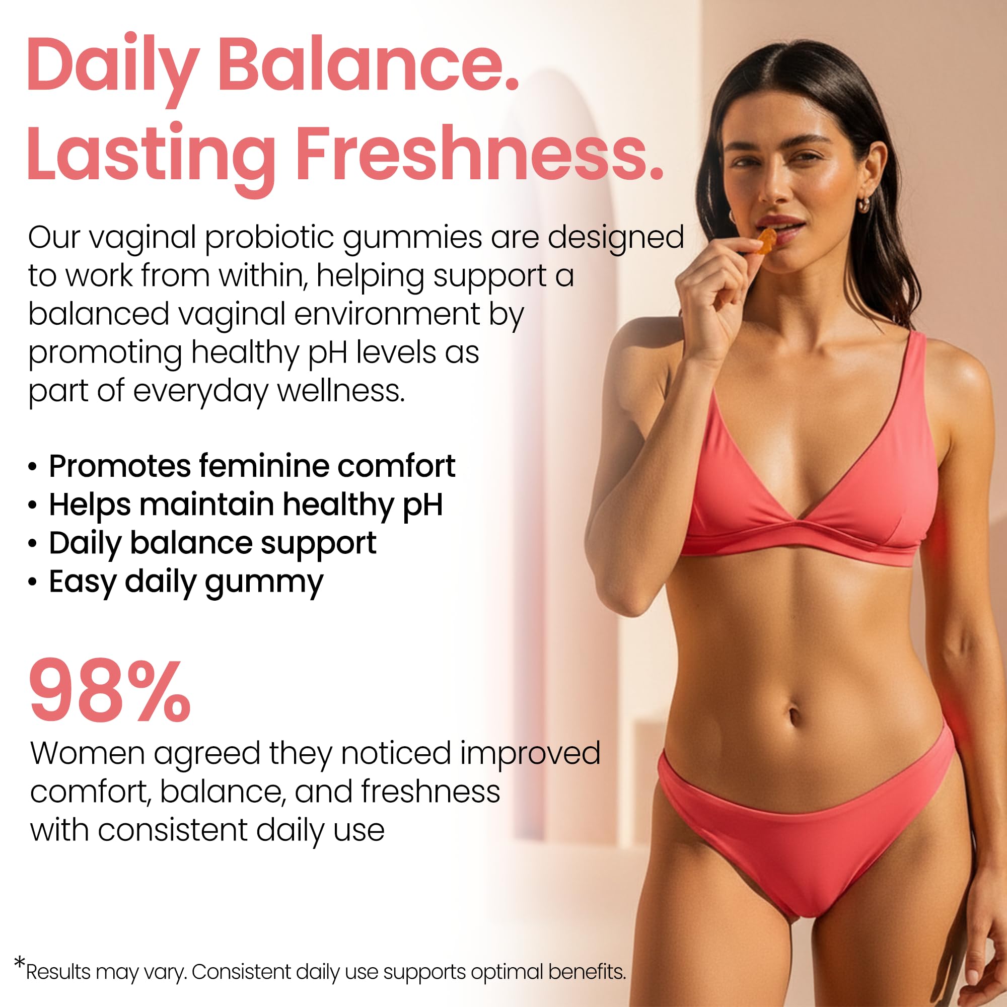 Vaginal Probiotics Gummies | ph Balance for Women | Prebiotics and Probiotics for Women | Pineapple Gummies for Women for ph Balance and Vaginal Health | Vaginal Odor Control 60 Gummies