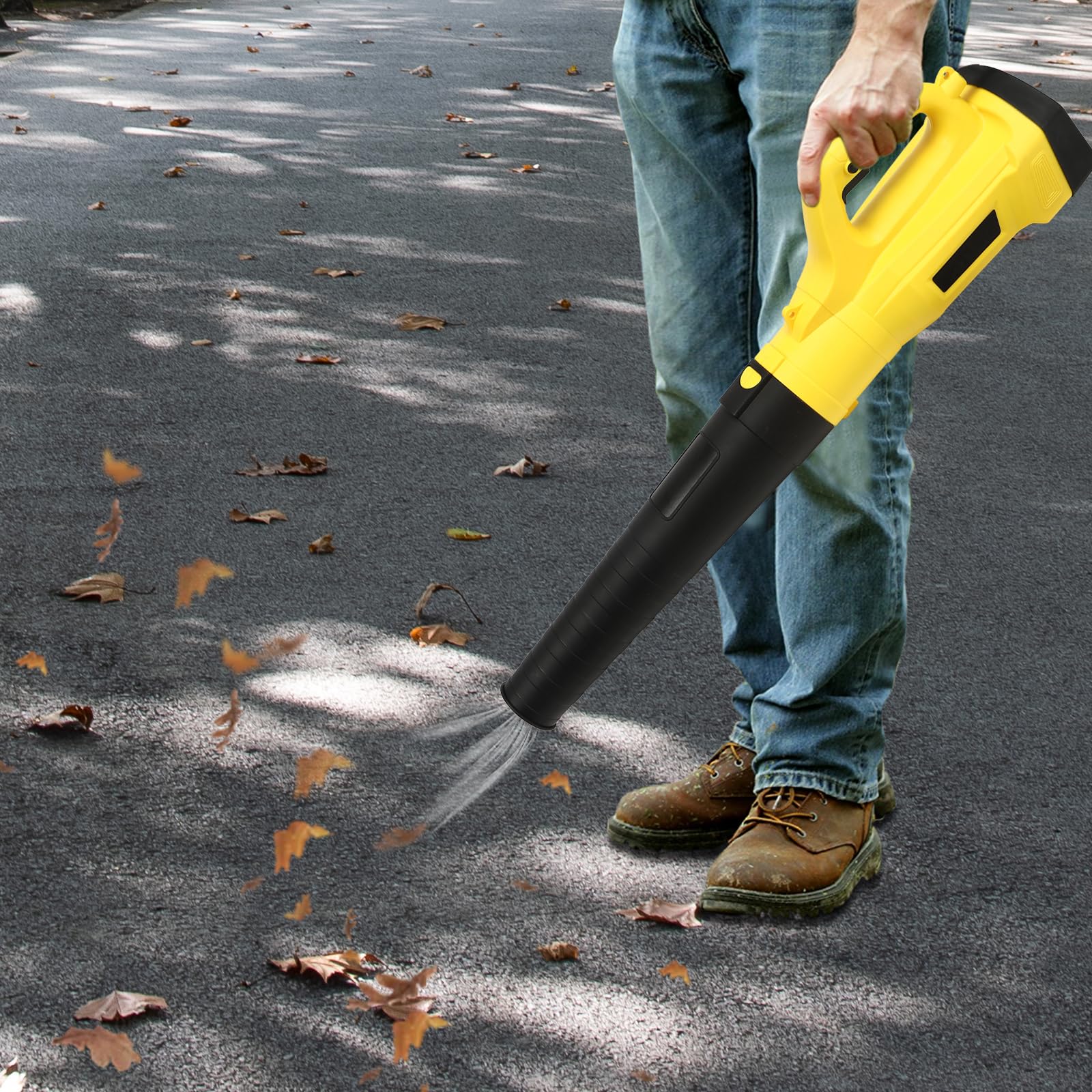 Soffiatore per foglie, elettrico, aspiratore per foglie da giardino, velocità di soffiaggio 217 km/h, 220 V, aspiratore elettrico, regolazione a 6 marce, per cortili, giardini, strade su prati