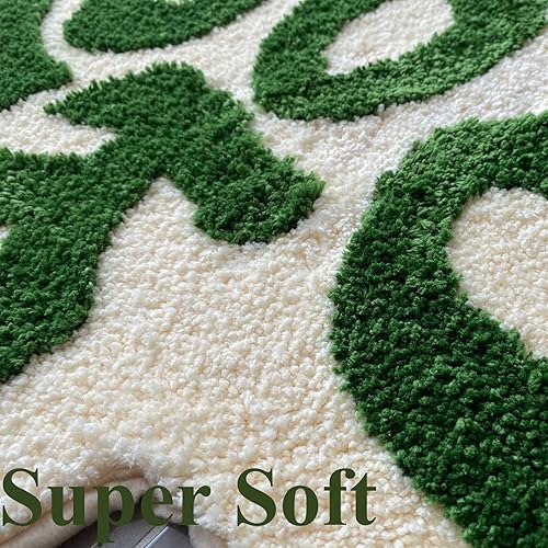 Miniatura 5 de Bathoom Rugs - Alfombra de baño verde con texto en inglés "You Look Good", antideslizante, lavable, absorbente, para ducha, pequeña, bonita, para