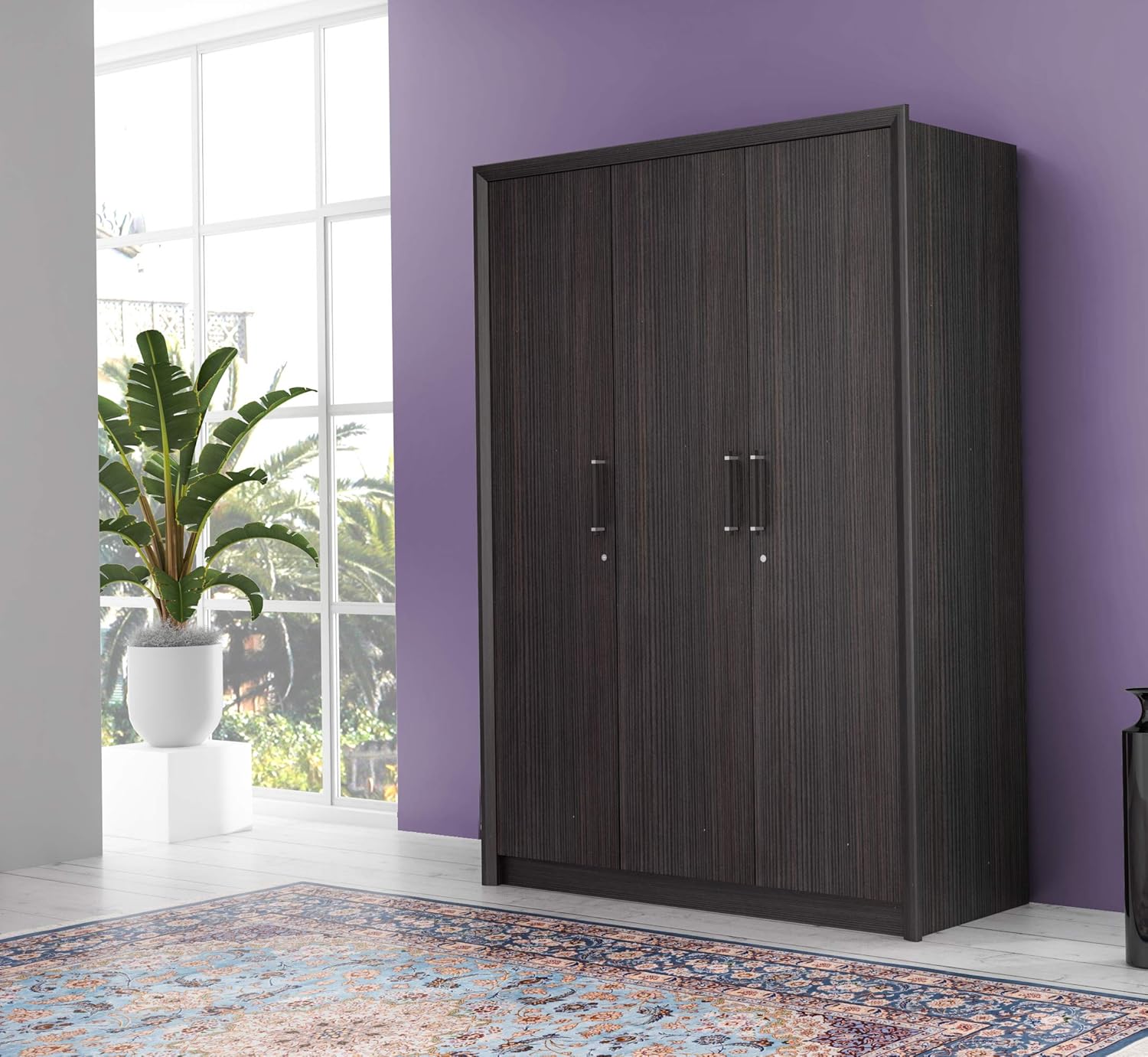 Zuari Valencia 3 Door Wardrobe (Saxon Oak PLB) Amazon.in Home & Kitchen