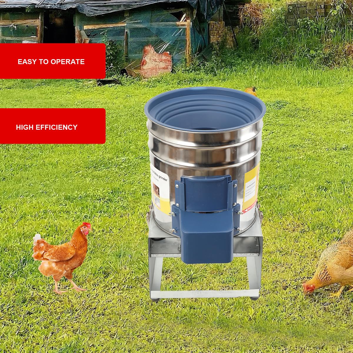 550W 220V Gemüseschneider Futterhäcksler Grünfutterschneider Edelstahl | 30L kapazität 400kg/h Grasschneider Grashalmeschneider Melonenschneider, Hühner- und Entenzucht