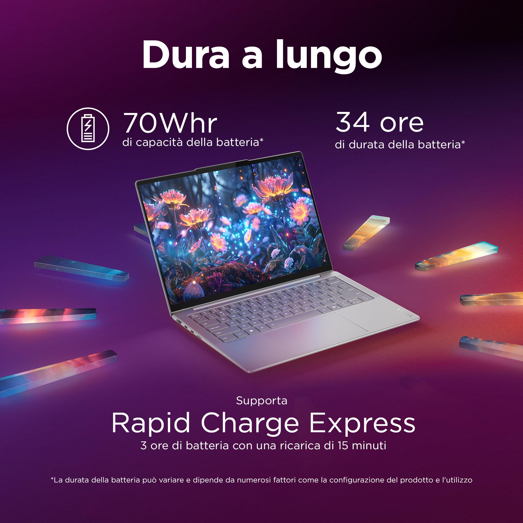Lenovo Yoga Slim 7i Aura Edition Copilot+ PC Notebook 14'' OLED, Intel Core Ultra 5 226V, 16GB RAM, 512GB SSD, WiFi 7, Laptop in alluminio per Lavoro, Studio e Creatività - Caricatore non incluso