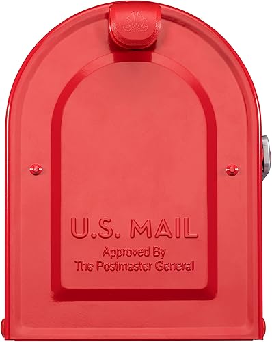 Miniatura 9 de Architectural Mailbox - Buzón para correo postal color rojo con bandera plateada MB1 7600R