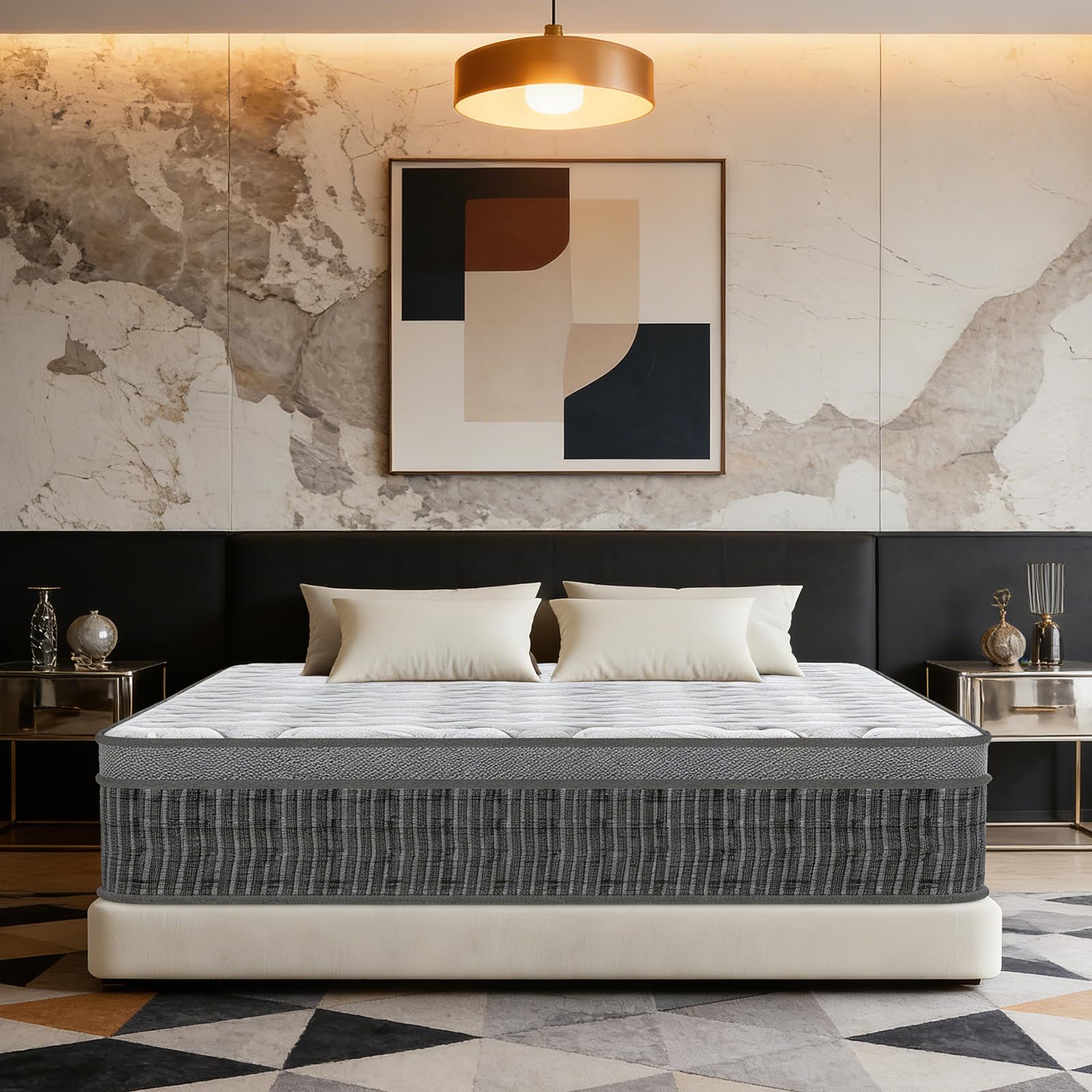 Colchón Viscoelástico 160 x 200, Altura 26 cm, Muelles Ensacados Individuales con Espuma Viscoelástica, Alta Densidad, Transpirable e Hipoalergénico, Bordes Reforzados, Ortopédico, Envío en Caja