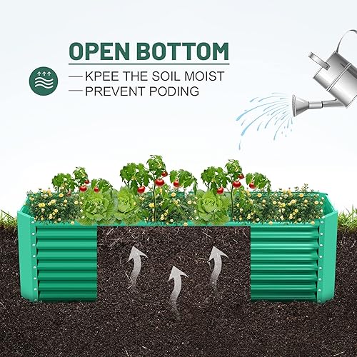 Miniatura 45 de Land Guard Kit de cama de jardín elevada galvanizada de 8 x 4 x 2 pies, macetas galvanizadas elevadas para exteriores, grandes camas de jardín