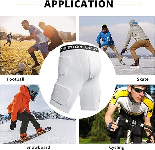 Miniatura 7 de TOUYR - Camiseta de compresión acolchada y pantalones para hombre, chaleco de entrenamiento sin mangas y pantalones cortos, conjunto de costillas en