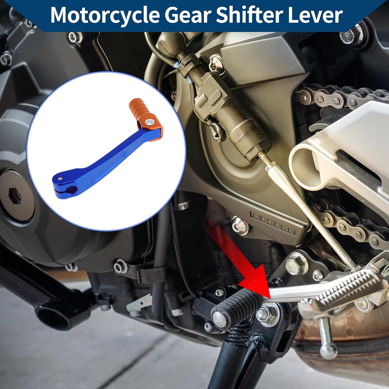 Folding Motorcycle Gear Shifter Lever for Honda CRF150F 2003-2017 Aluminum Alloy Pedal Shift Lever Arm Blue Orange