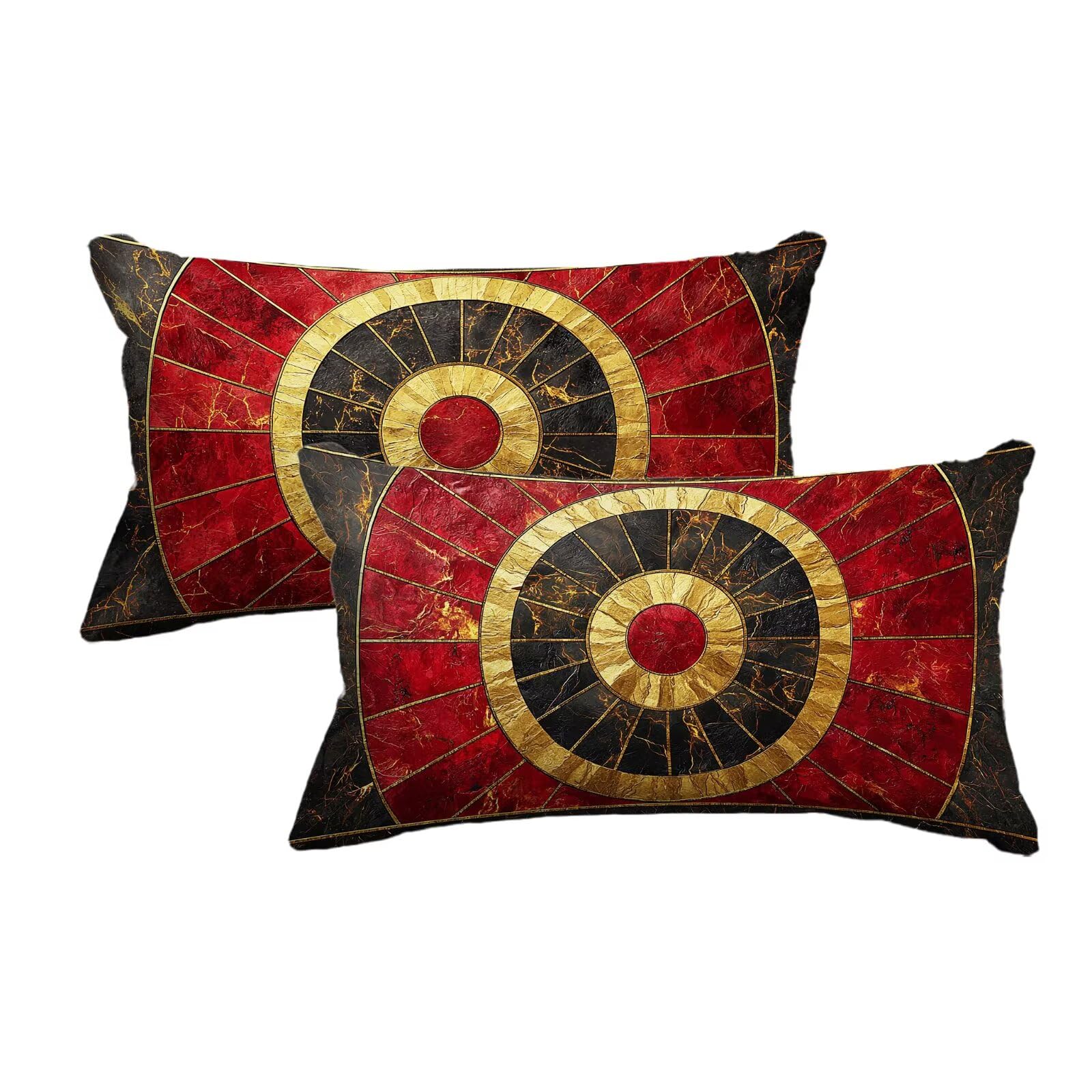 Housse de coussin rouge 40x80 avec impression recto verso lot de 2 taies d'oreiller de salon