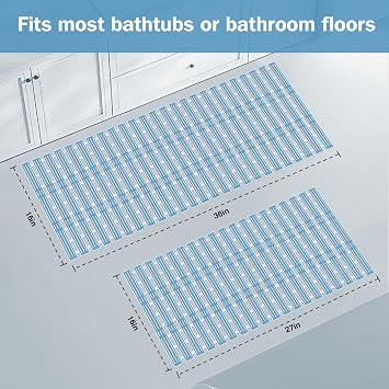 Onihan Shower Mat Non Slip Anti Mould,Bath Mat Non Slip for Shower Bath,Nonslip Bathmat for DIY Cut,Machine Washable,Shower for the Elderly and Children