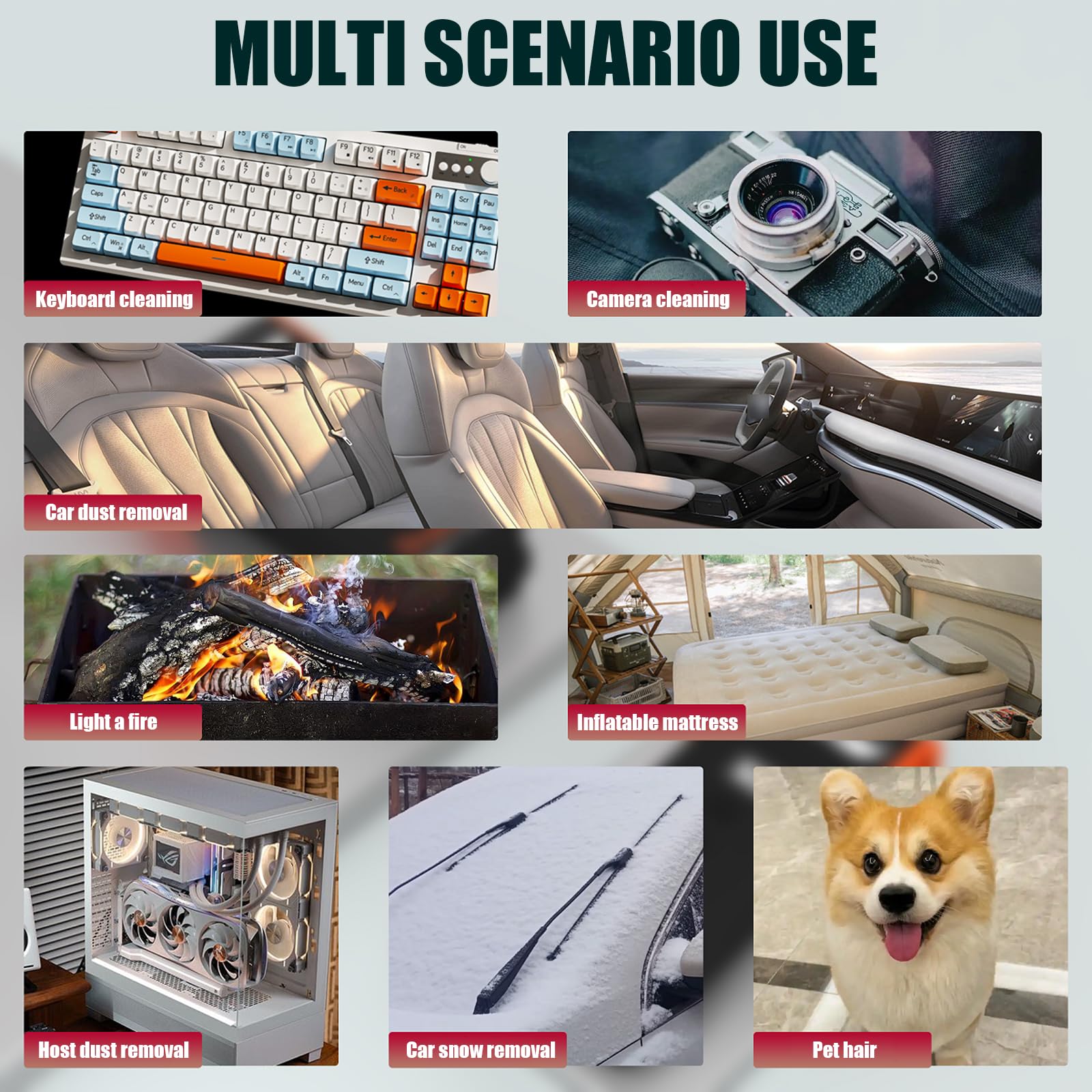 Montesy High Powered Car Vacuum and Blower Combination Suitable for Efficient Interior with Multiple Attachment