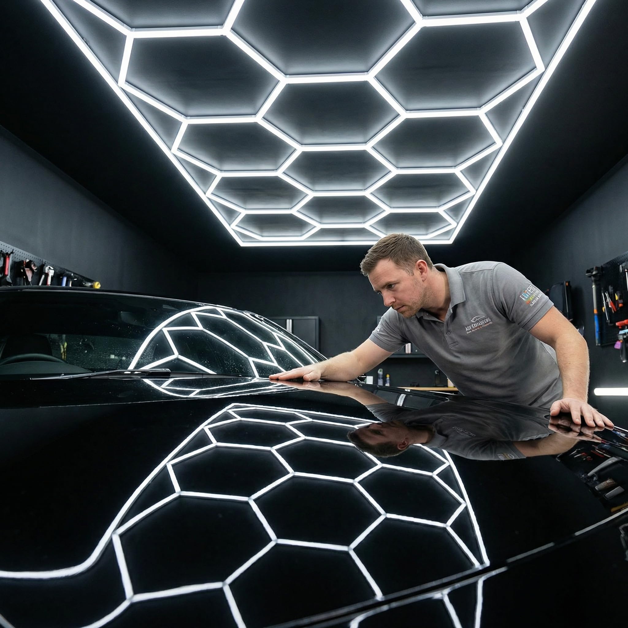 Hexagon LED Deckenleuchte 680W 6500K Weiß Rechteck für Garage Werkstatt Lager