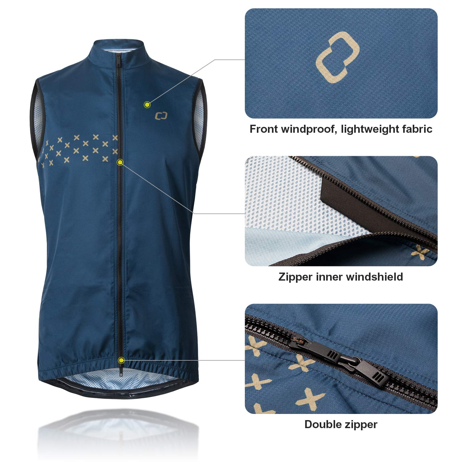 CATENA, chaqueta de ciclismo a prueba de viento para hombre, chaleco ligero transpirable para ciclismo, chaleco sin mangas para montar, correr, deportes al aire libre
