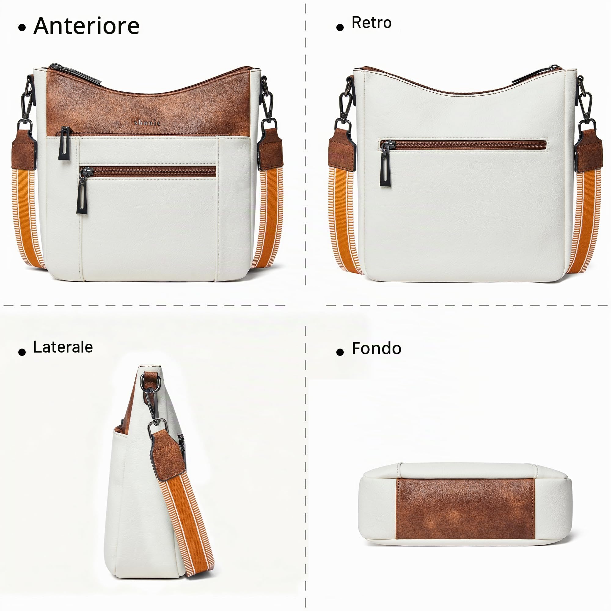 Shrrie Donna Crossbody Tasche per Donne Tasche in pelle vegane di moda Hobo Borse a spalla con cintura rimovibile per viaggiare