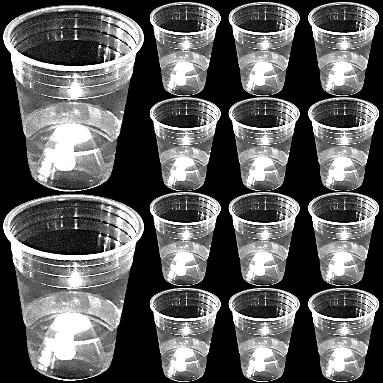 mishunyus Glow 16 oz cups-24 Pack White Cups - Cold Cups for Party, Drinking Cups for All occasions