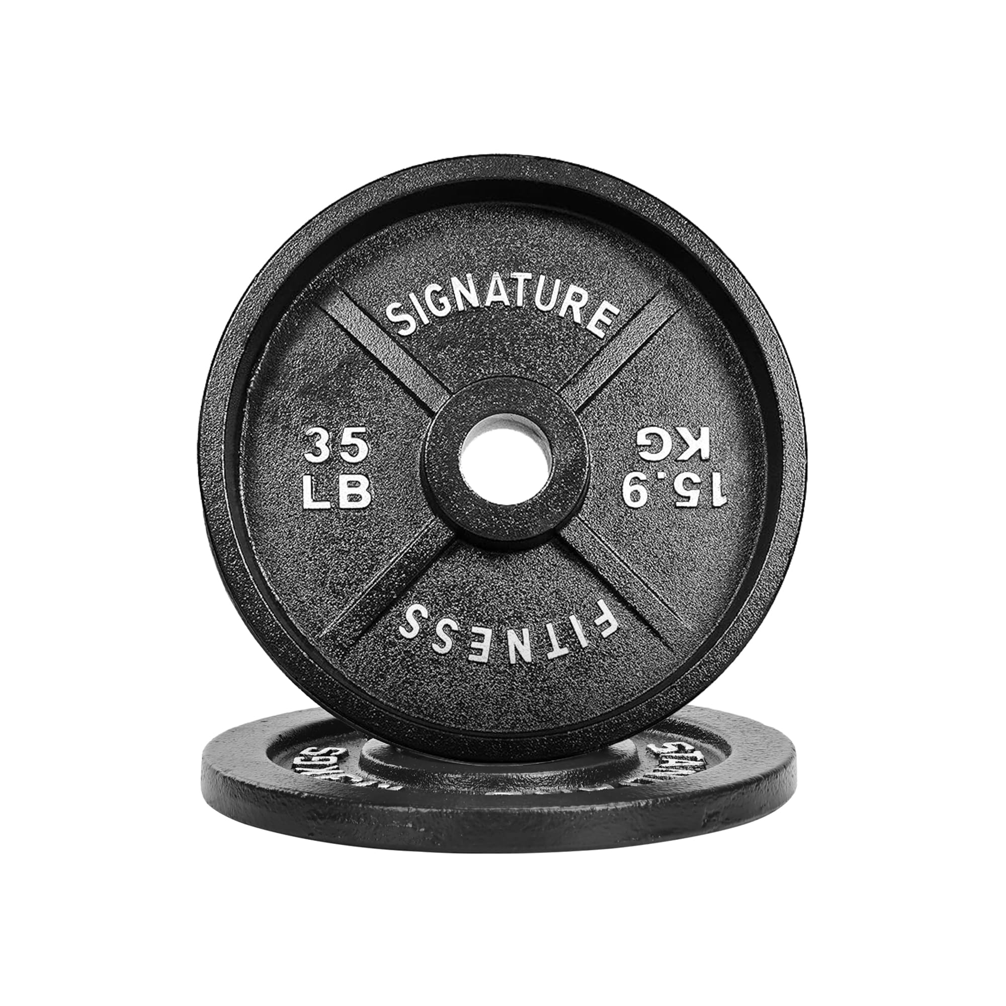 deep dish 2-inch olympic cast iron weight plates with e-coating (1pc)