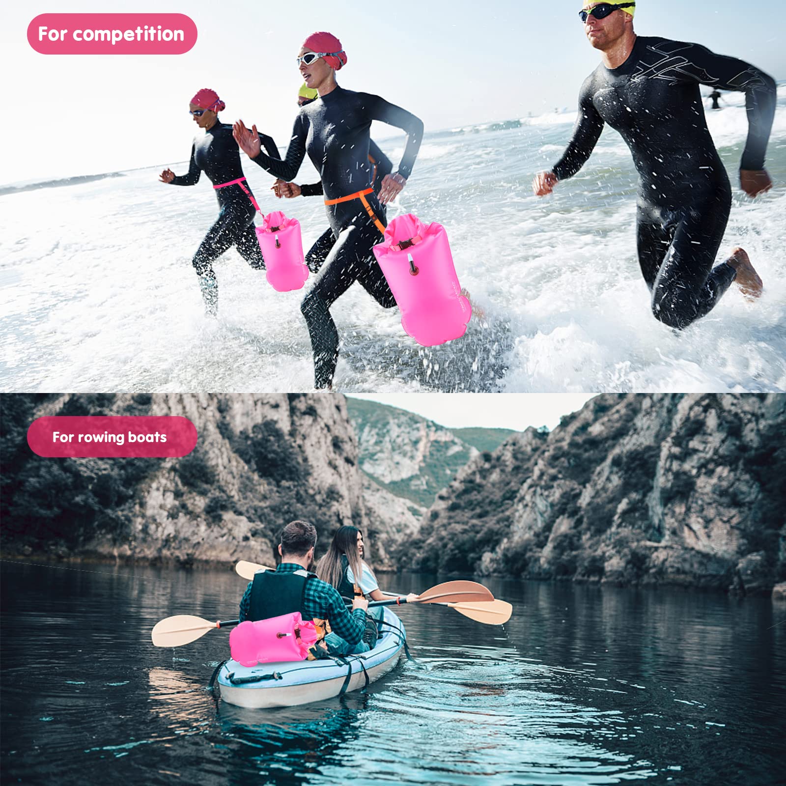 20L Schwimmboje Mit Handytasche & Pfeife - Sicherheitsboje Für Open Water Schwimmen