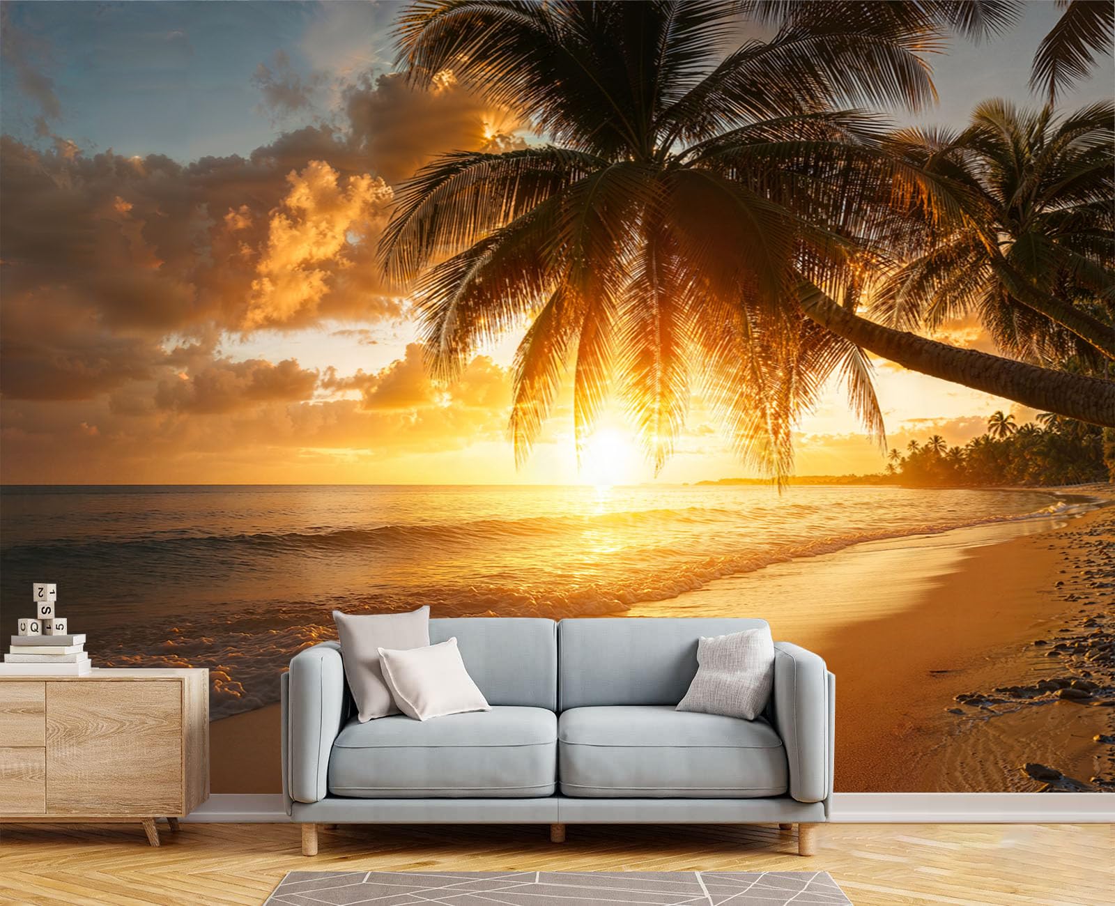 Carta Da Parati Murale Vista Del Mare Al Tramonto, 400x280cm