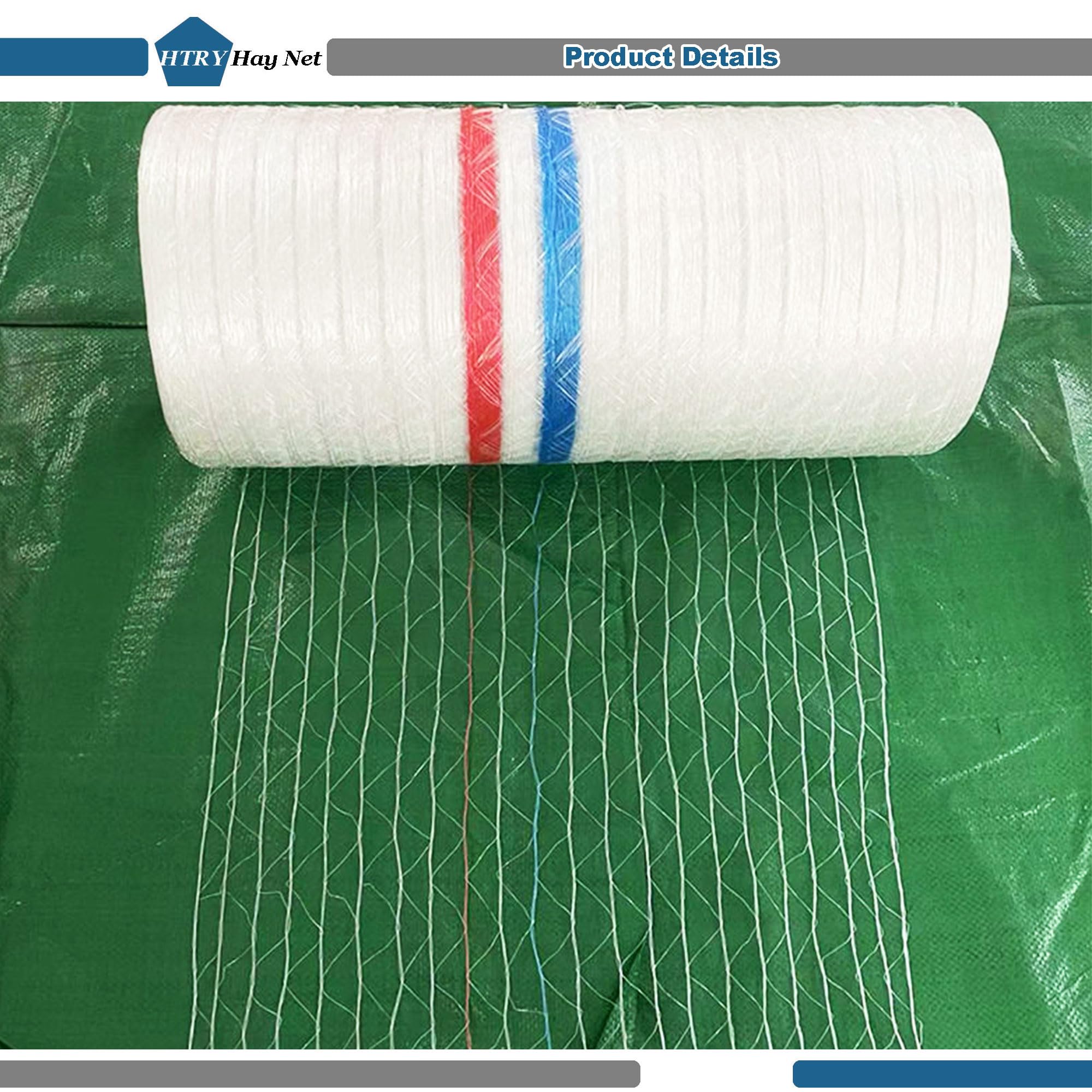 Envoltura De Red Para Heno Para Balas Redondas, Red Para Heno Resistente, Envoltura Para Cultivos Con Protección Uv Para Paja, Alfalfa Y Tallos De Maíz, 1 Rollo, Dispo(Size:130cm×2000m (51 in×6561ft))